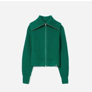 Everlane Green Zip-Up Sweater